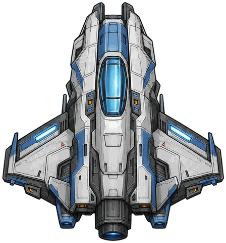 The player's spacecraft